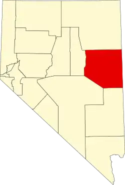 Map of Nevada highlighting White Pine County