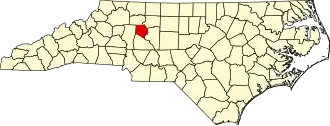 State map highlighting Davie County