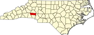 Map of North Carolina highlighting Lincoln County
