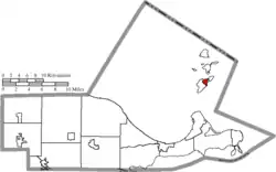 Location of Put-in-Bay in Ottawa County