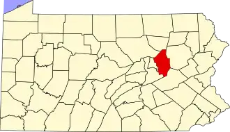 Location of Columbia County in Pennsylvania