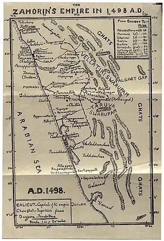 Zamorin of Calicut's empire in 1498