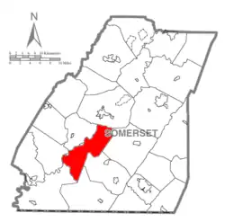 Map of Somerset County, Pennsylvania Highlighting Black Township