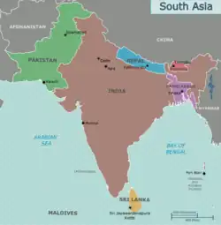 Map of South Asia