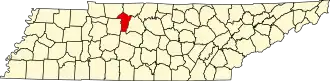 State map highlighting Cheatham County