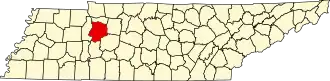 State map highlighting Humphreys County