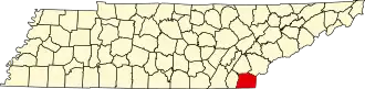 State map highlighting Polk County