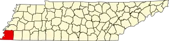 State map highlighting Shelby County