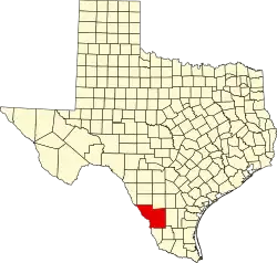 State map highlighting Webb County