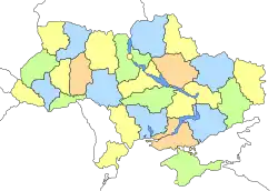 Map of the subdivisions of Ukraine