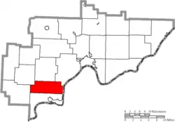 Location of Dunham Township in Washington County