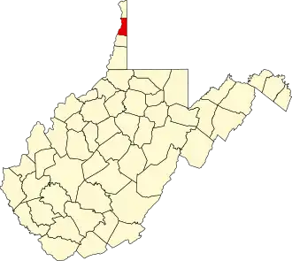 Map of West Virginia highlighting Brooke County