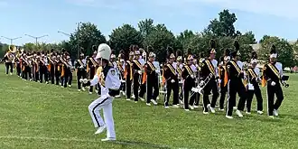 The Marching 97 in Two Long Lines