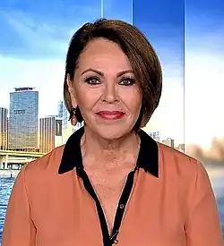 María Elena Salinas in a newsroom