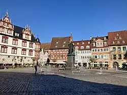 Coburg Marktplatz with Stadthaus (left). Coburg, Germany