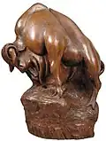 Bison, Matija Vuković, (1956), wood, Belgrade city museum