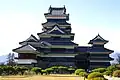 Matsumoto Castle keep complex as seen from inside the main enclosure.