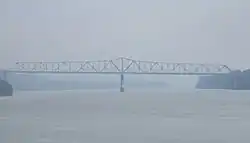 The Matthew E. Welsh Bridge, as seen from the landing in Brandenburg, Kentucky