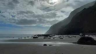 Maunganui Bluff viewed looking north from Ripiro Beach