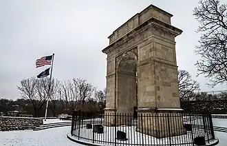 Rosedale World War I Memorial Arch in Kansas City, US.