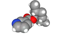 Space-filling model of menthyl nicotinate molecule