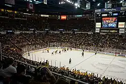 A face-off during the 2015 championship game