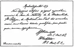 Handwritten midwifery certificate