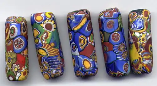 Millefiori beads from Murano, 1920s