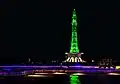 The tower lit during special events