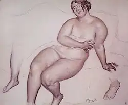 Model (1914), life drawing of actress Faina Shevchenko by Boris Kustodiev