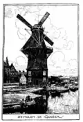 The mill around 1900, signed by Willem Wenckebach&nbsp;[nl]