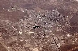 Air photo of part of Monahans facing northeast. February 2012