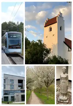 Lystrup Station, Elsted Church, Health Center Kirstinelund, Æblehaven, Elsted-Girl