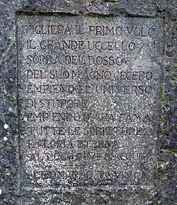 Closeup of inscription on stone