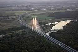 Aerial view of the Rędziński Bridge