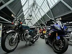 Motorcycle gallery in the National Motor Museum at Beaulieu