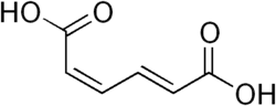 Skeletal formula of cis,trans-muconic acid