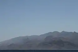 View of Murcanyo town at the foot of the Jebel (جبل) Murcanyo mountains