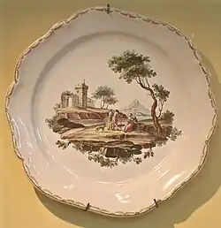 Plate with rural scene