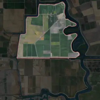 Aerial image of an island.