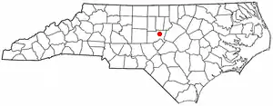 Location of Bynum, North Carolina