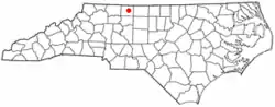 Location of Danbury, North Carolina