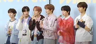 NCT Wish in 2024 From left to right: Ryo, Riku, Yushi, Sion, Sakuya, and Jaehee