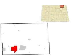 Location of Alsen, North Dakota