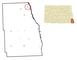 Location of Christine, North Dakota