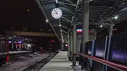 Railway clock on the platform