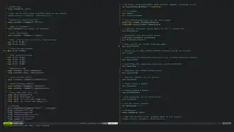 Neovim featuring configured statusbar and dark colorscheme.