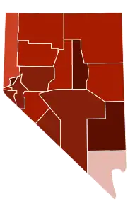 Image 26Map of counties in Nevada by racial plurality, per the 2020 census Legend Non-Hispanic White &nbsp;&nbsp;30–40% &nbsp;&nbsp;50–60% &nbsp;&nbsp;60–70% &nbsp;&nbsp;70–80% &nbsp;&nbsp;80–90% (from Nevada)