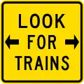 Look both ways for trains before crossing