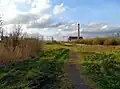 Cycle path alongside power station